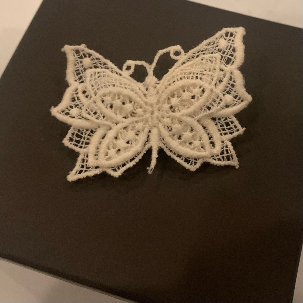 Vintage Lace Butterfly Pin Brooch